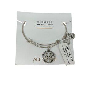 Alex and Ani Path of Life Charm Bangle Bracelet Silver Tone Positive Energy READ